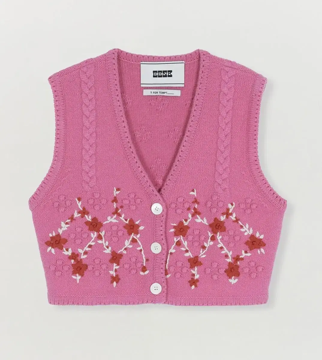 eenk 잉크 니트 베스트 TITA Short Knit Vest - Pi